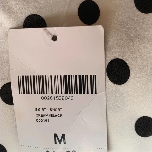 NWT F21 white & black polka dot skirt-M - Picture 5 of 5